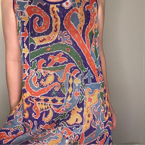 Peruvian Connection Samarinda Print Sleeveless Pima Cotton Dress Size Large - Picture 4 of 8